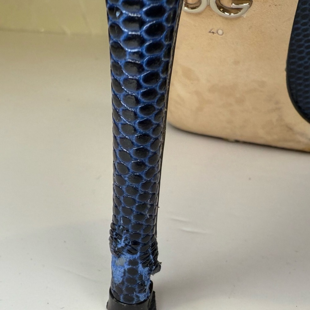 Dolce & Gabbana Blue Crystal Embellished Heels - Picture 6 of 9